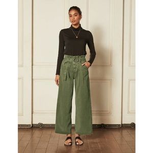 NEW Boyish Clancy Wide Straight Leg Paperbag Trouser Pants Willow